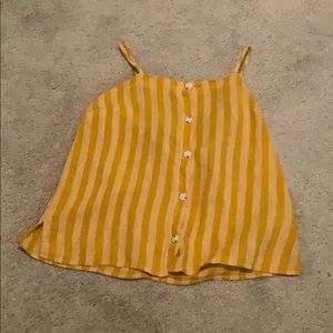 Yellow and white tank top.